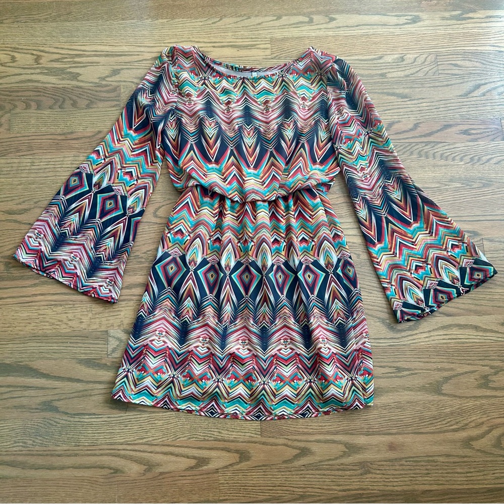 Geometric Pattern Dress from Puerto Rico size Medium